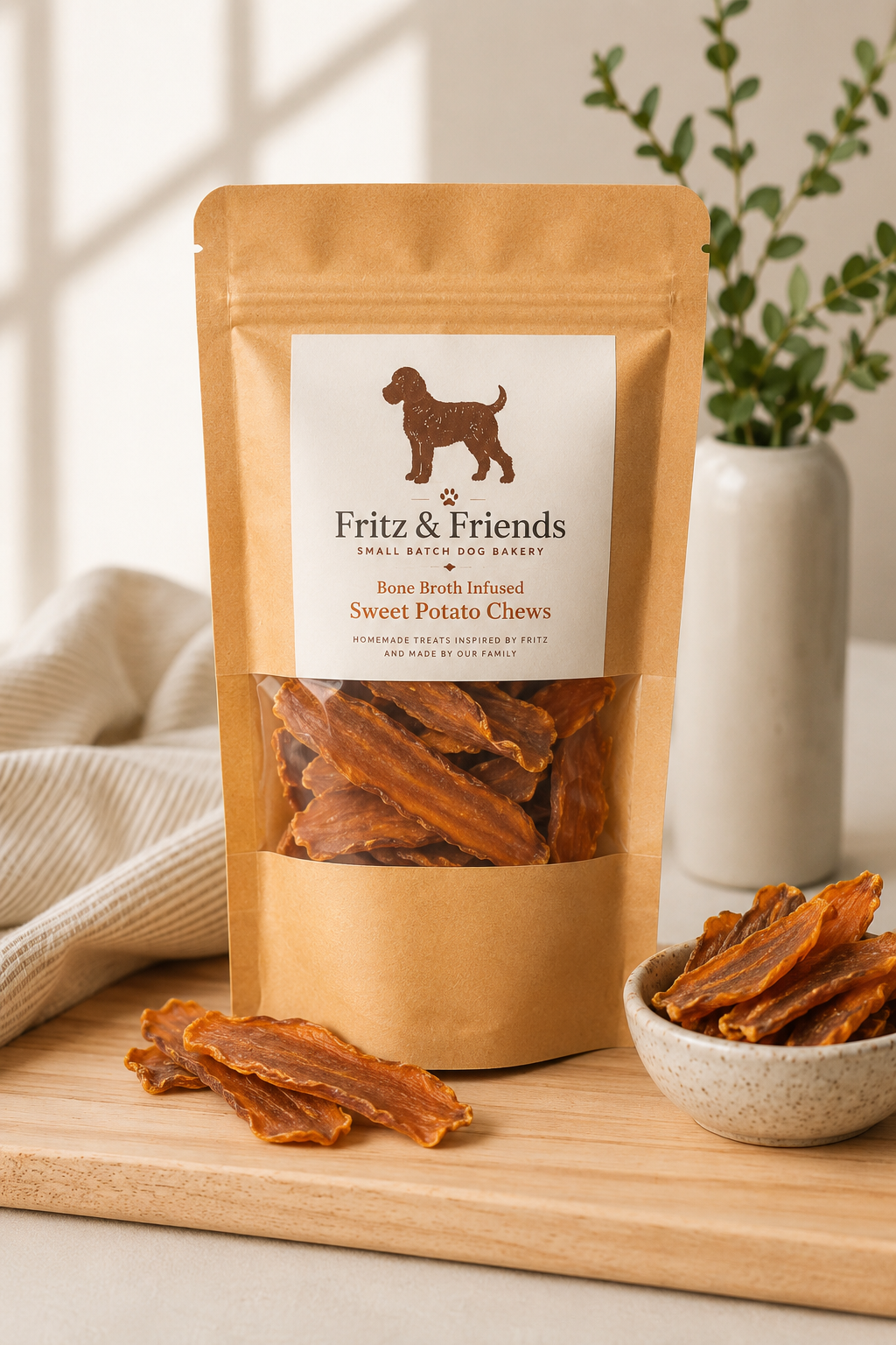 Bone Broth Infused Sweet Potato Chews